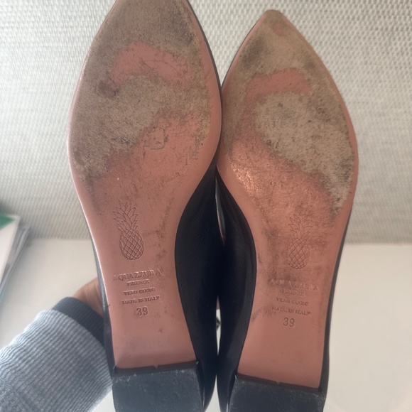 Ballet flats Aquazzura Black size 39 EU in Suede - 56155909 Aquazzura Black Flats- Size 39